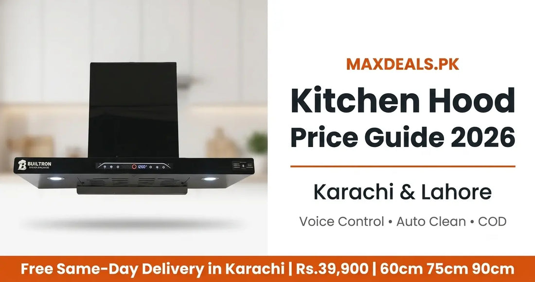 Kitchen hood price in Pakistan 2026 — Thunder T-Shape voice control auto clean range hood Karachi Lahore