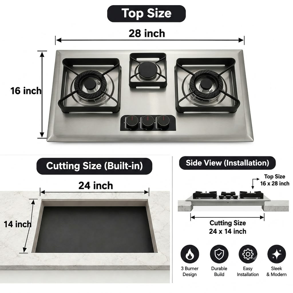 Blue 11 Stainless Steel Hob – Premium Built-In Gas Hob