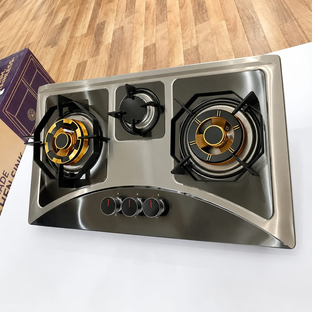 Premium Stainless Steel Gas Hob B-03 – Built-In & Tabletop