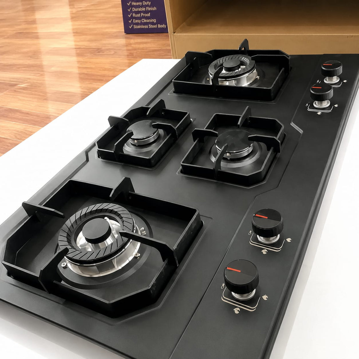 4B11 Four Burner Gas Hob | LPG & Natural Gas | Auto Ignition