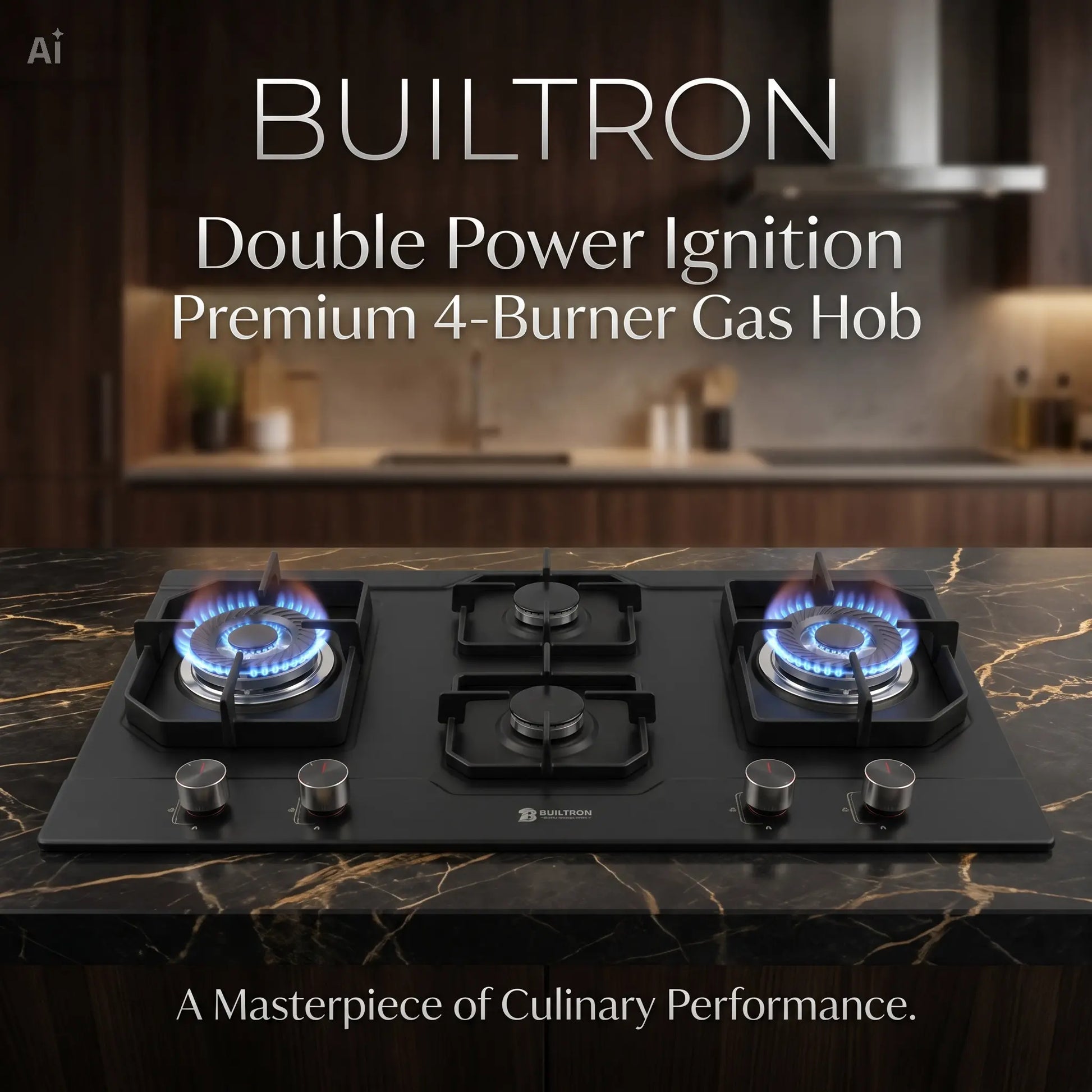 Builtron 4B-11 premium 4 burner built-in gas hob price in Pakistan