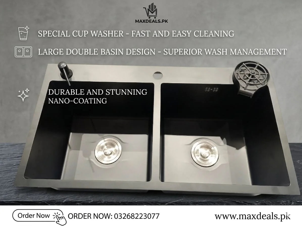 Lifestyle 12 BK Double Bowl Stainless Steel Kitchen Sink Pakistan